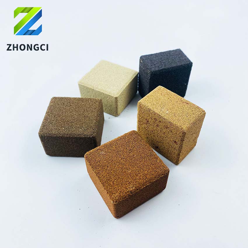 Dark-colored filtering bricks