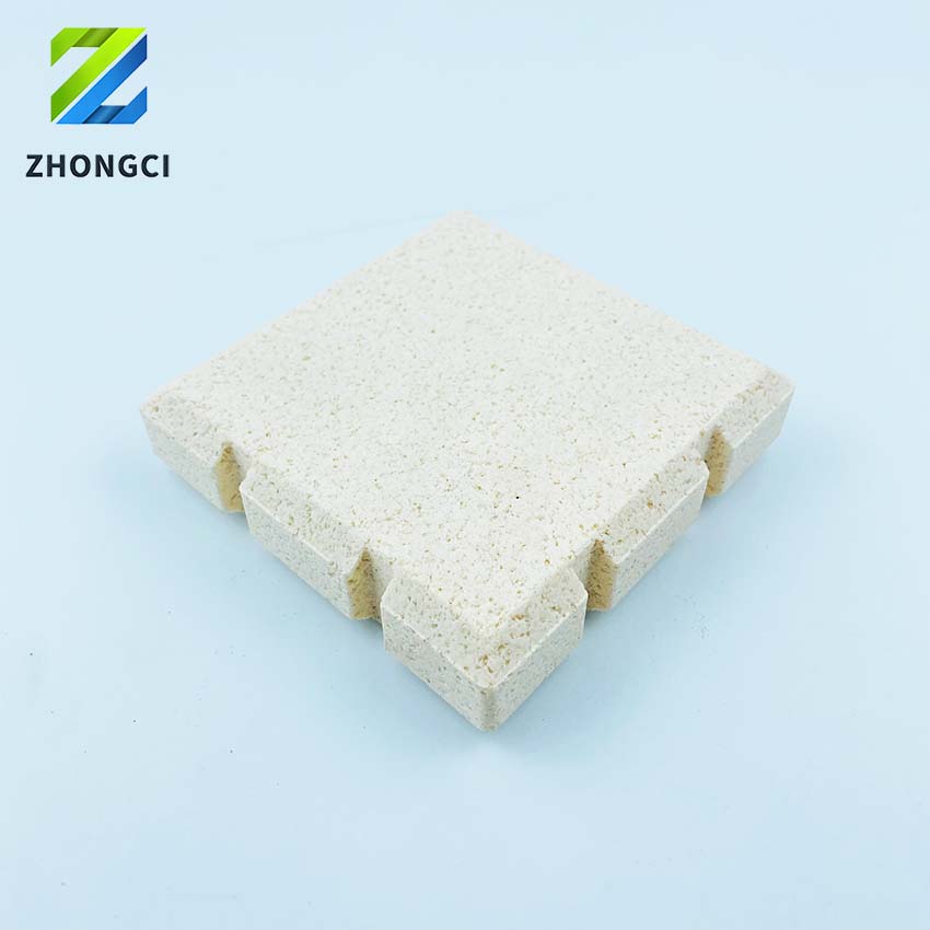 Light-colored terracotta tiles