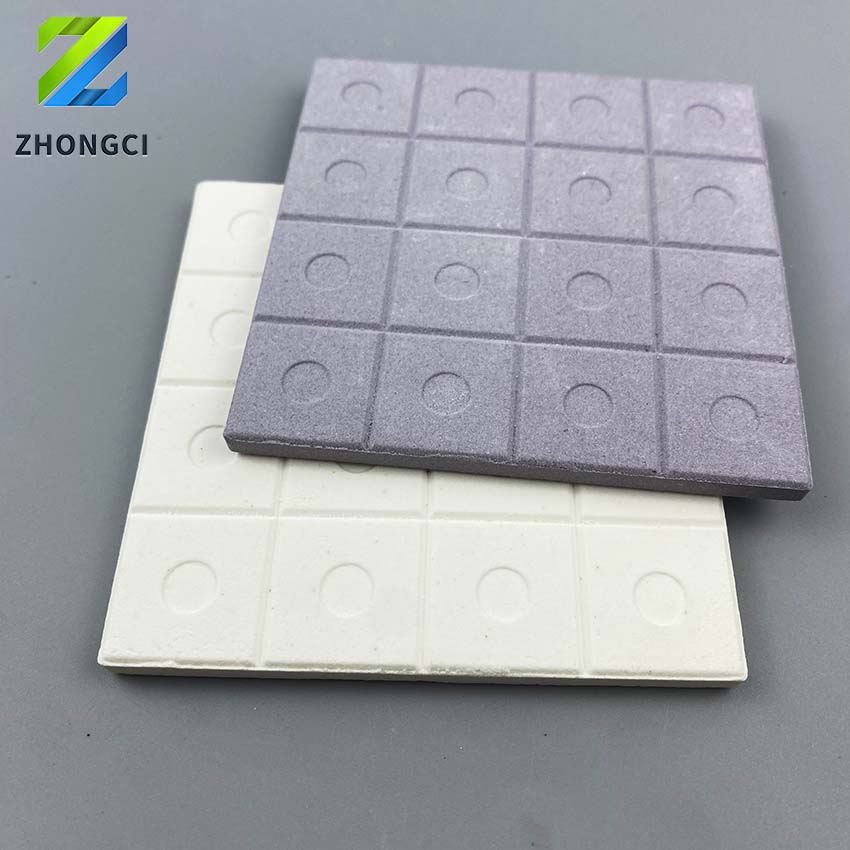 White and purple square-shaped concave coral base